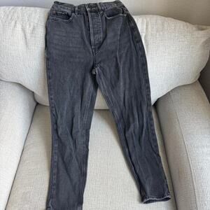 Black high waisted straight leg jeans